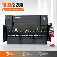 Presse plieuse CNC électro-hydraulique entièrement automatique 100T 3200mm, machine de pliage haute vitesse pour acier inoxydable 4 axes