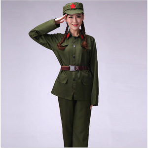 Costume de scène unisexe en coton Rouge Armée, bleu gris, vert armée - Product Image 4