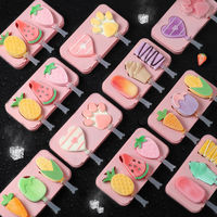 Moule à crème glacée en Silicone Offres Spéciales pour enfants dessin animé Support en forme de fruit conception personnalisée plateau à Popsicle sans BPA
