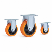 Fabricant de roulettes industrielles 3/4/5 pouces Orange PP roulettes industrielles pivotantes avec support de frein à plaque supérieure