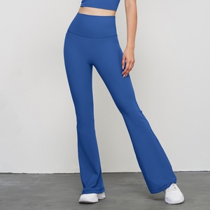 Pantalones acampanados de cintura alta Tight Gym Nylon Spandex Leggings acampanados de longitud completa - Product Image 3