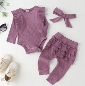 Ensemble de vêtements pour bébés filles, en coton côtelé, boutique, pour nouveaux-nés, vêtements pour fillettes de 3 à 6 mois, nouvelle collection 2020