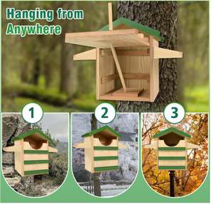 Casa del gufo per esterno scatola di nidificazione del gufo ha visto la casa dell'uccello del gufo grande legno rettangolare apertura scatola per uccelli - Product Image 4