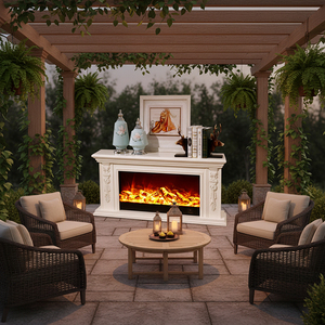 Étagère <span class=keywords><strong>de</strong></span> cheminée électrique scandinave en bois <span class=keywords><strong>de</strong></span> <span class=keywords><strong>brique</strong></span> antique décor intérieur armoire <span class=keywords><strong>de</strong></span> cheminée chauffante <span class=keywords><strong>pour</strong></span> usage domestique résine - Product Image 4