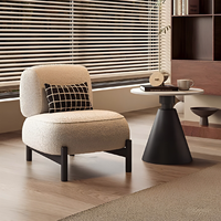 Fauteuil d'appoint moderne en bouclette, fauteuil de salon rembourré, chaise confortable pour salon et chambre à coucher avec pieds en métal noir, mobilier de maison