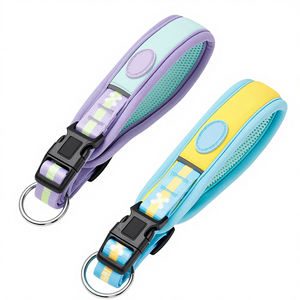 Premium moderne ademende milieuvriendelijke verstelbare hondenhalsband met zacht luchtnet gevoerd polyester plastic solide - Product Image 4