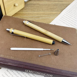 Logo personalizzato eco-friendly in legno di bambù penna a sfera 1.0mm larghezza di scrittura blu/inchiostro nero durevole per uso sostenibile per ufficio e scuola - Product Image 5