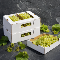 Boîte d'emballage pour raisins blancs avec compartiments en forme de grappe, aérations, logo personnalisé, boîte à fruits pour la vente en gros aux vignobles