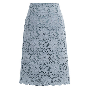 Falda Lápiz Elegante <span class=keywords><strong>de</strong></span> Talla Grande para Mujer, Falda Larga <span class=keywords><strong>de</strong></span> Encaje <span class=keywords><strong>de</strong></span> Color Sólido para Oficina - Product Image 4