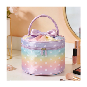 Trousse de Maquillage Artistique <span class=keywords><strong>en</strong></span> Toile Peinte à la Main, Organisateur de Maquillage Vibrant et Coloré, Pochette de Toilette Portable pour Femme - Product Image 3