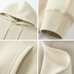 Oem Heavyweight Pullover Hoodie Printed Fleece Long Sleeve Cotton <b>Sweatshirt</b> Drop Shoulder Drawstrings Oversized Men's Hoodies - Product Image 4