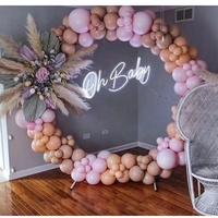 Kit d'arche de ballons en fer doré rose, motif géométrique de luxe, à prix d'usine, pour décoration d'anniversaire et de mariage