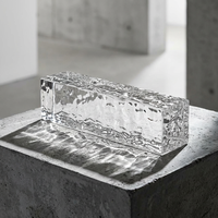 Bloc de verre décoratif de luxe en cristal perforé effet écorce d'orange, briquette de verre thermofusible pour la décoration des murs rideaux des hôtels et salons
