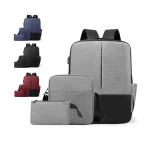 厂家价格经典时尚三件套防水尼龙大容量多功能功能3 pcs笔记本背包包