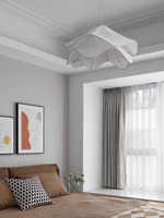 Lumière pendante de tissu blanc de lampe de fleur accrochante de Dimmable de style français pour l'hôtel de chambre à coucher