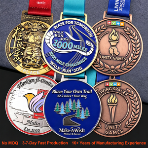 Medallas Personalizadas de Aleación de Zinc Doradas para Maratón 5K/10K, Premios para Carreras/Natación/Fútbol/Triatlón/Ciclismo, Medalla Metálica 3D - Product Image 1