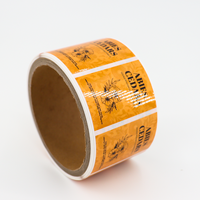 Autocollant adhésif imperméable personnalisé pour bouteilles de boissons, contenants cosmétiques, utilisation pour les bougies, finition de lamination brillante (matériau PVC)