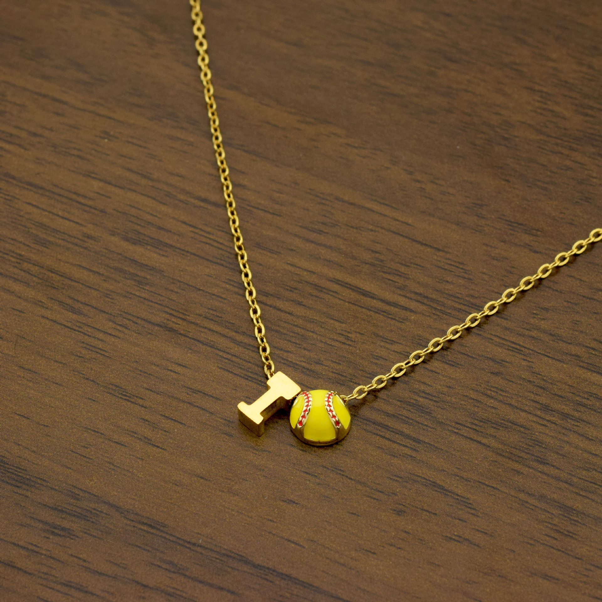 Collier lettre I en or 2160, barre de 457CM