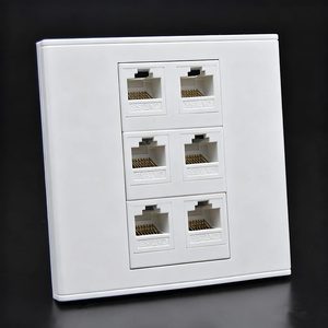 Cat5e 벽 플레이트 86 유형 6 포트 RJ45 PC 플라스틱 네트워크 소켓 다 지점 패널 모듈러 배선 방진 쉬운 설치 - Product Image 2