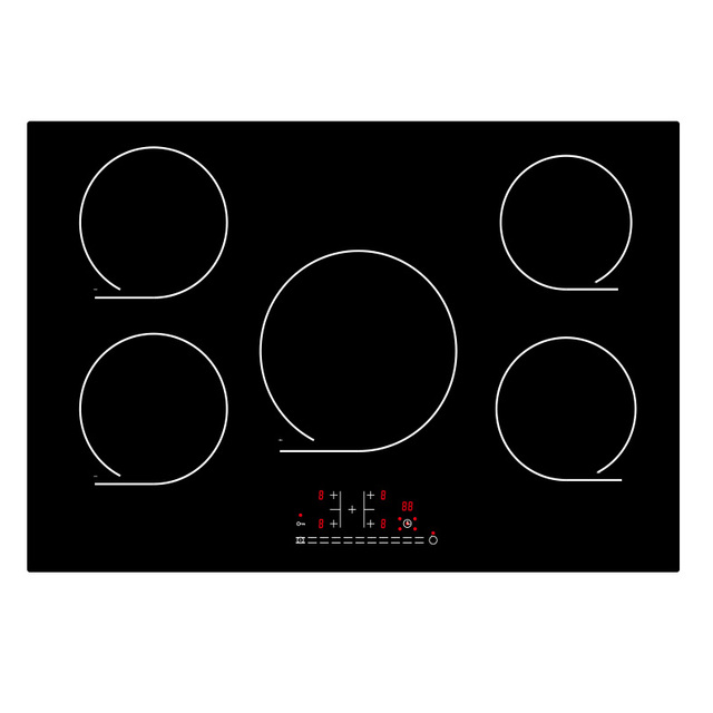 30-Inch Built-In 8600W Induction Cooker with 5 Burners Electric Kitchen Cooktop for Household Use