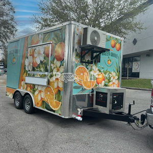 China Bbq Hot Dog Coffee Ice Cream Cart Vending Car Retro Food Truck Usa Mobile Food Truck Trailer para la venta - Product Image 4