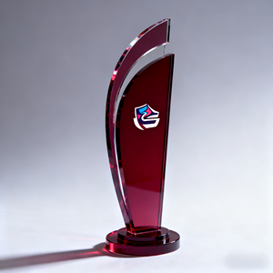 Trofi Akrilik Tanpa Merek Tema Olahraga Warna Merah Anggur Bentuk Ramping Pencetakan UV Ramah Lingkungan Menghargai Prestasi Olahraga - Product Image 4