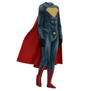 Kostum Cosplay Super Man Promosi Murah Kostum Film & Tv Super Man Clark Kent Setelan Cosplay Ketat