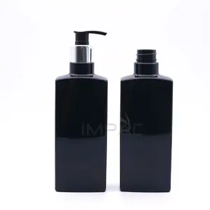 Black Hair Shampoo Bottle Square Empty Black Hair Shampoo Bottle With Pump For Men Hair Care