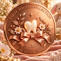 Pièce de monnaie commémorative en cuivre fin 999 de 5 oz, en relief 3D, pour les premiers mots et étapes importantes de bébé, objet de collection, cadeau artisanal en métal