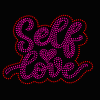 Nouveau Vinyle Thermocollant de Haute Qualité pour T-shirt, Motif 'Self Love' avec Strass, Vente en Gros