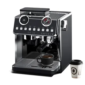 Miễn phí phụ tùng bán buôn 2800W Điện ý steelcoffee không gỉ Maker Đen Espresso Máy pha cà phê