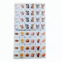 Puzzelspel Mahjong Set Aan Zee Escape Aangepaste Vlag Emoj Fruit Patroon Mahjong Tegels Poker Chips Type
