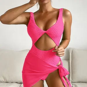 String Custom Bikini One Piece Trendy Badeanzug Beach wear Bade bekleidung mit Hut