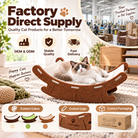 Lit grattoir incurvé pour chat en feutre, panneau à gratter confortable pour chat d'intérieur, lit de repos personnalisé, vente en gros