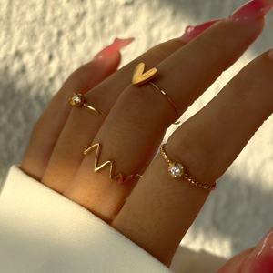 Кольцо женское <span class=keywords><strong>2026</strong></span> Dazan, новинка осенне-зимней коллекции, модное, с покрытием из 18-каратного золота PVD, из нержавеющей стали, минималистичное, элегантное, с инкрустацией цирконом, 2 дизайна - Product Image 5