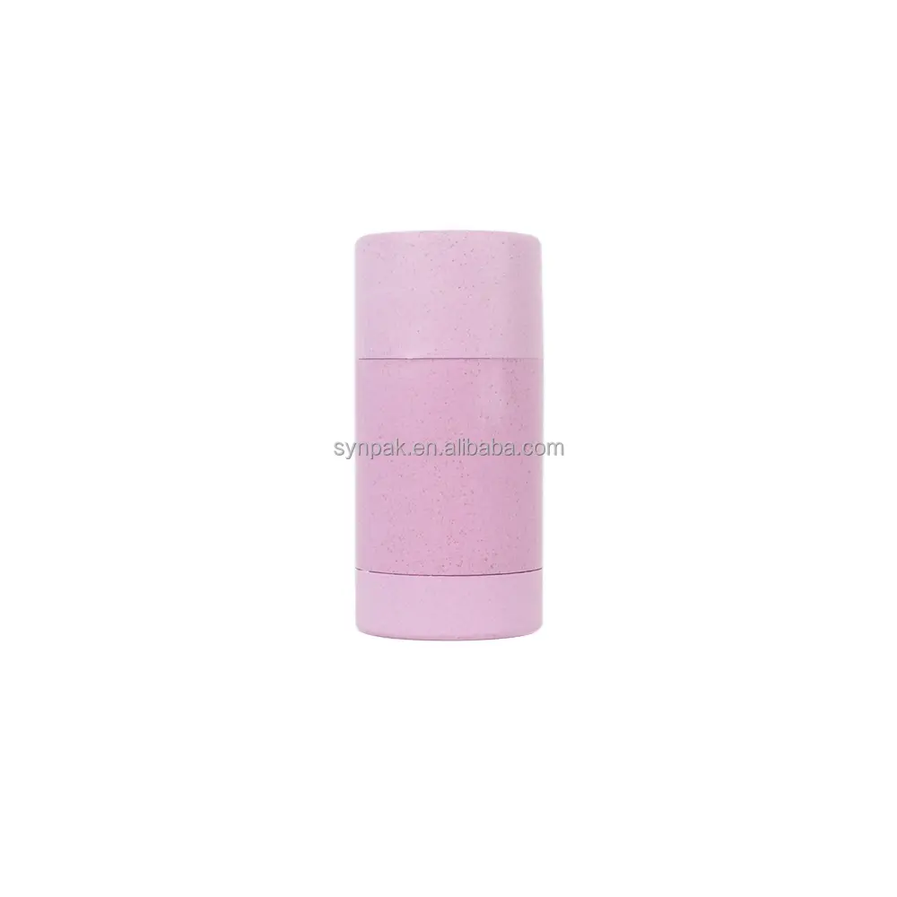 75ml colors empty ECO biodegradable wheat straw PCR twist up deodorant container stick round tube packaging