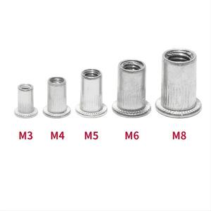 Baiguluo Rivet Nut Set M3 M4 M5 M6 M8 Aluminum Alloy Flat Head Flanged 100Pcs Set - Product Image 1