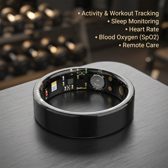 OEM Smart Ring IOS & Android Health Heart Rate Tracker Fitness Ring with LED Display TK80 Sleep Tracker AI Ring Customized