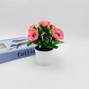 Huaien Ingrosso 5 Peonie Artificiali: Mini Bonsai con Vaso Decorativo Ispirato, Fiori Simil-Seta per Oggetti di Scena Fotografici e Decorazioni Interne - Product Image 5