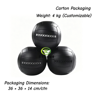 Ballon de Frappe Lesté en Cuir Premium, Souple, Anti-Réflexion, avec Coutures Renforcées pour <span class=keywords><strong>CrossFit</strong></span> - Product Image 2