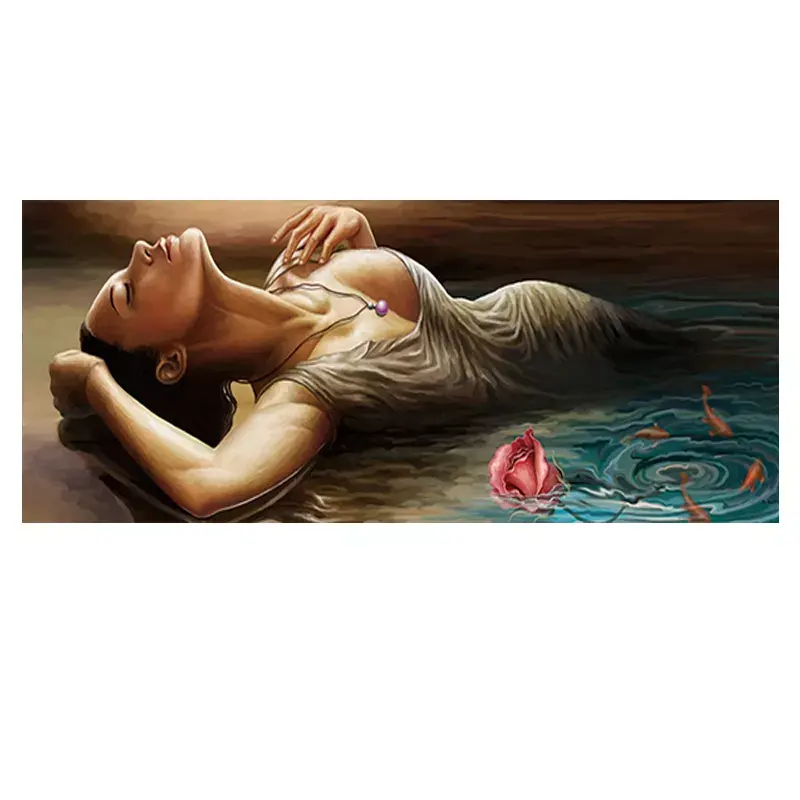 Woman on Canvas Painting Kit Custom Hand Painted Portrait Oil Wall Decorative Art Canvas Painting