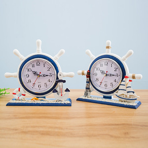 Đồng hồ để bàn cạnh giường ngủ điện tử cho phòng ngủ đồng hồ im lặng bằng gỗ sáng tạo trang trí đồng hồ ông nội hải lý Địa Trung Hải - Product Image 4