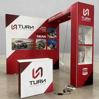Stand d'exposition facile à monter 10x10, stand pop-up personnalisable, comptoir promotionnel pour exposition commerciale