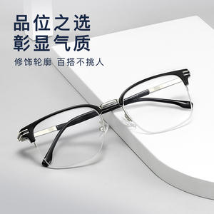 Monture de lunettes tendance en alliage demi-cerclée 9507, taille moyenne, unisexe, verres en acrylique, origine Danyang - Product Image 5