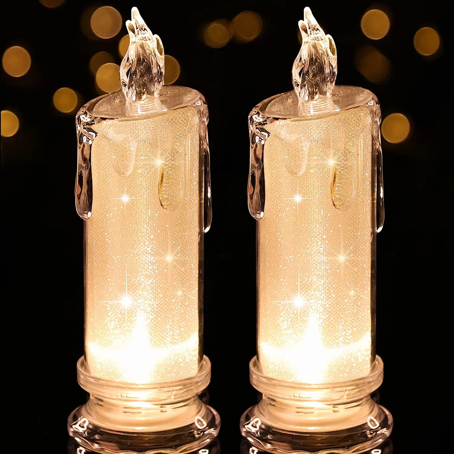 Wholesale Prayer Acrylic Led Candle 3d Flameless Wick Battery Operated Led Candle Light For Party Wedding House