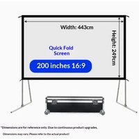 Écran de projection en PVC avant à pliage rapide pour l'extérieur et le cinéma maison écran de projecteur de Camping Portable sans étui de vol 200 "16:9
