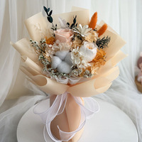 Hochwertige echte natürliche getrocknete Blumenstrauß konservierte Blume Rose Bouquet De Fleurs für Lehrer Tag Geschenk Abschluss Dekor