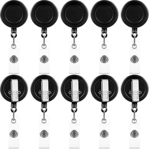 Porte-badge rétractable en plastique rond promotionnel, porte-badge coloré - Product Image 2