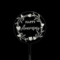 Nouvellement rond hexagone Transparent acrylique gâteau Topper UV couleur impression joyeux anniversaire signe personnalisé mariage Dessert décor