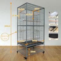 Cages à oiseaux de grande taille en métal de qualité supérieure, cages pour animaux de compagnie, cages pour perroquets, cages de reproduction pour oiseaux, cages pliables pour oiseaux de grande taille